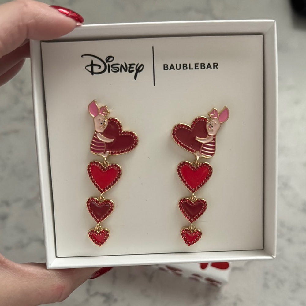 Disney BaubleBar Heart Piglet Earrings
